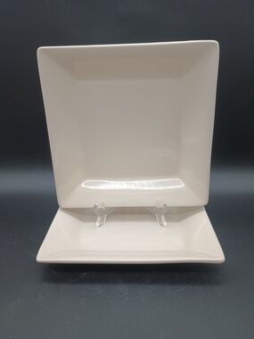 Pier 1 Essential Colours Square Salad Plates  Cream Set Of 2